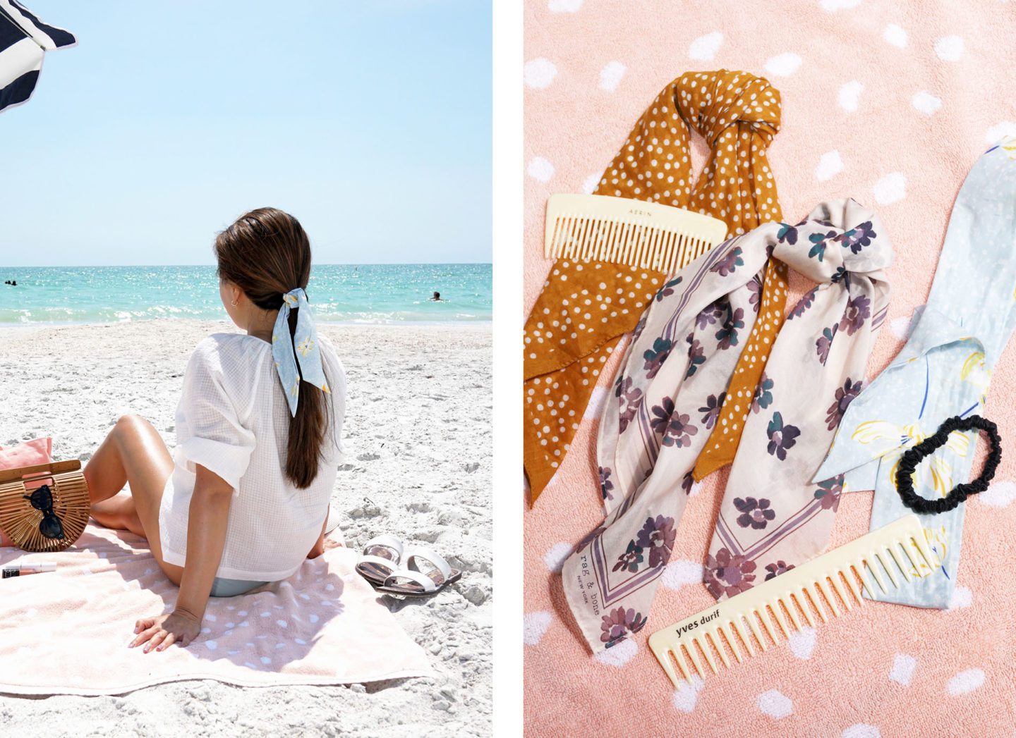 Foulard à cheveux Accessoires de plage | Le look book beauté