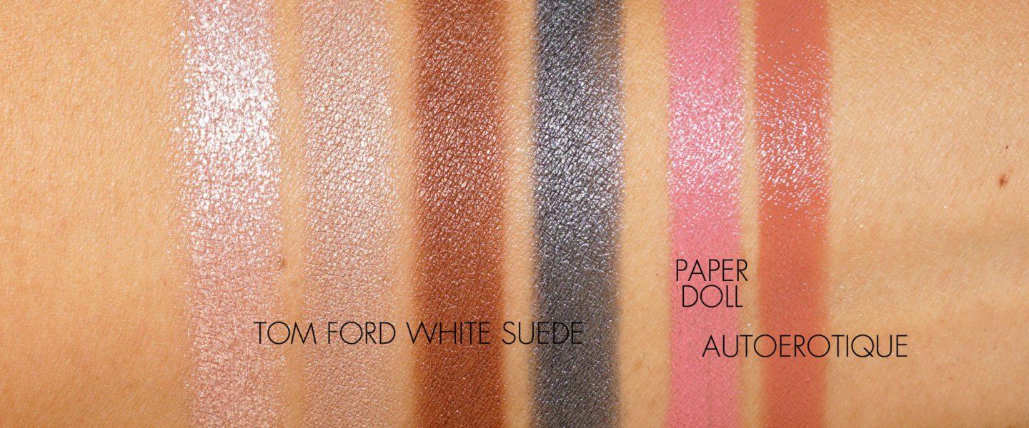 Ensemble Ford Ford Nordstrom Anniversary 2019 en suède blanc, poupée de papier + échantillons de rouge à lèvres Autoerotique