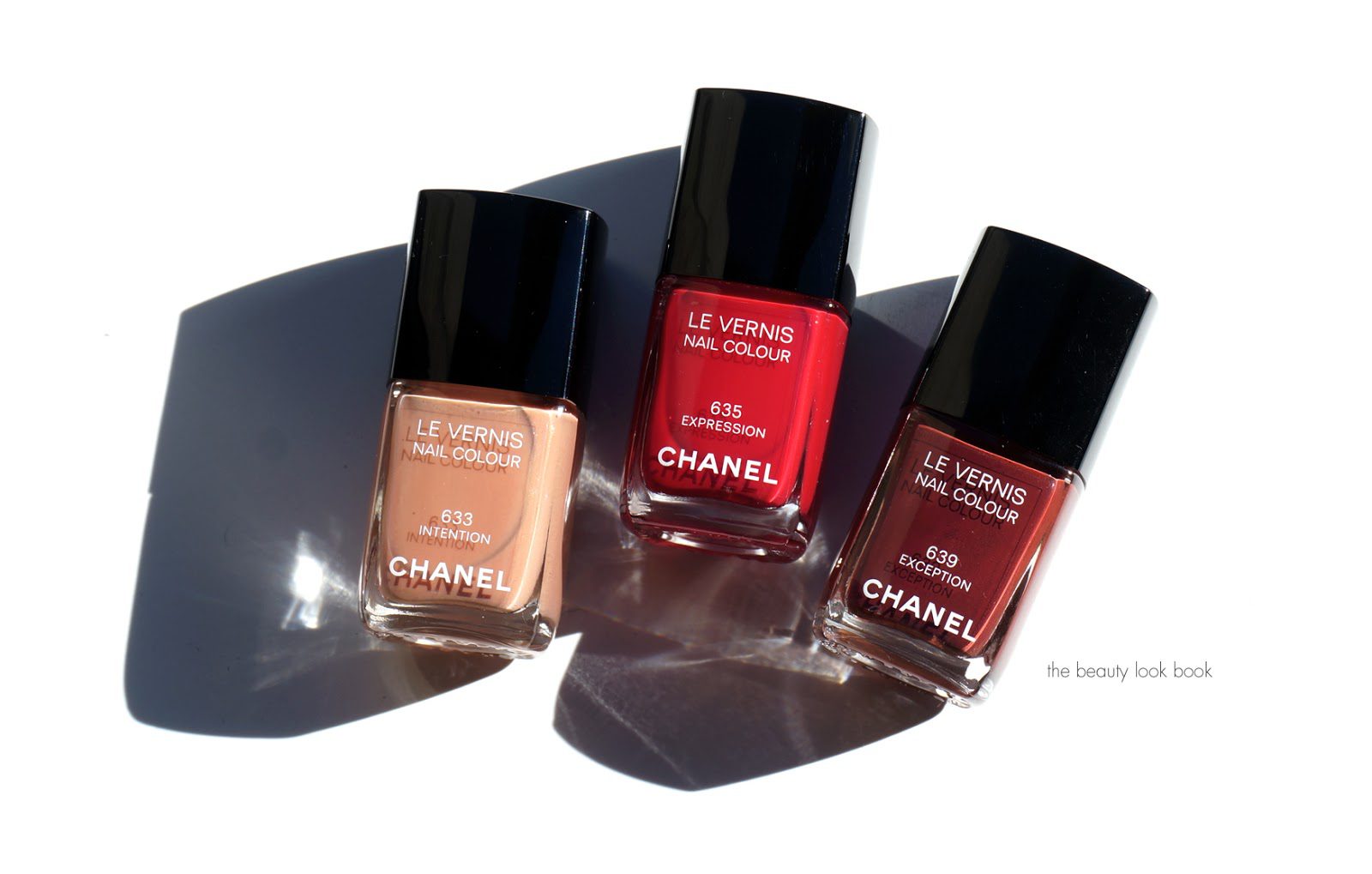 Chanel Le Vernis Nail Colour in Intention 633, Expression 635 and Exception  639 - The Beauty Look Book