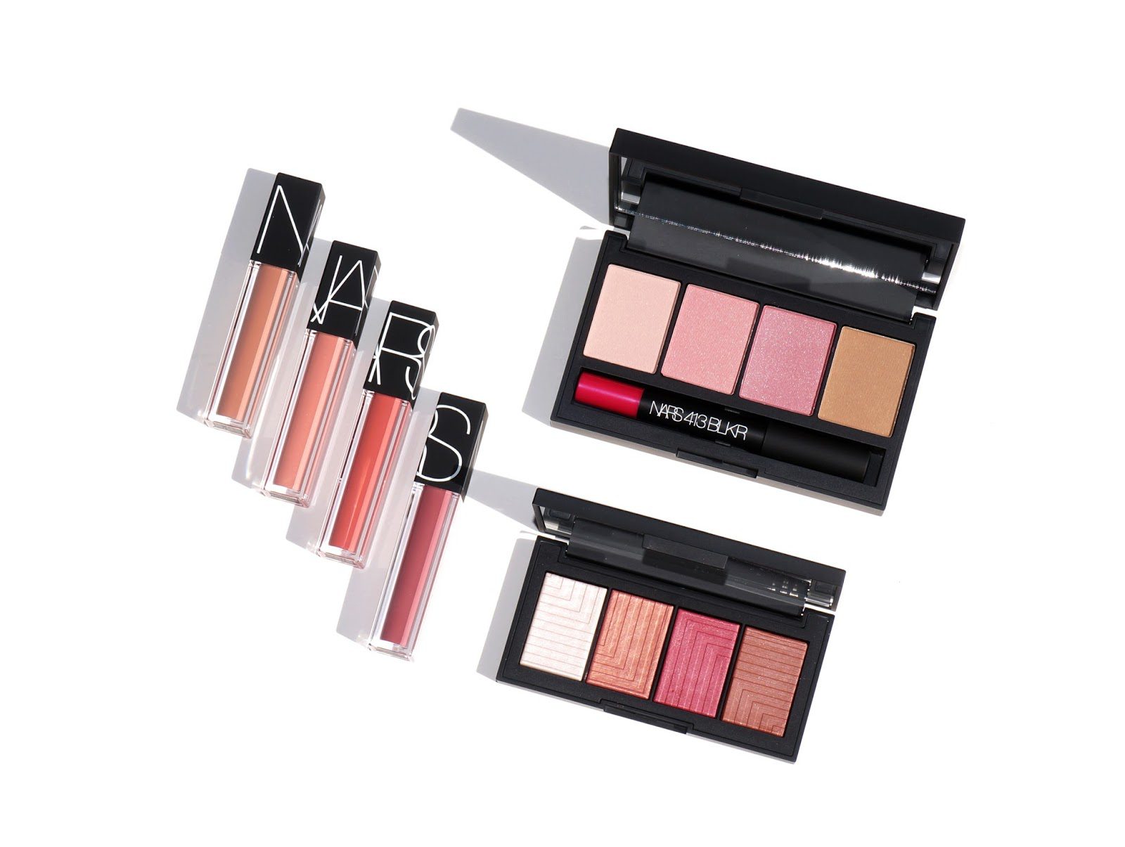 The Beauty Look Book - NARS Velvet Lip Glide, 413 BLKR Cheek and Lip Palette and NARSissist Dual-Intensity Cheek Palette 