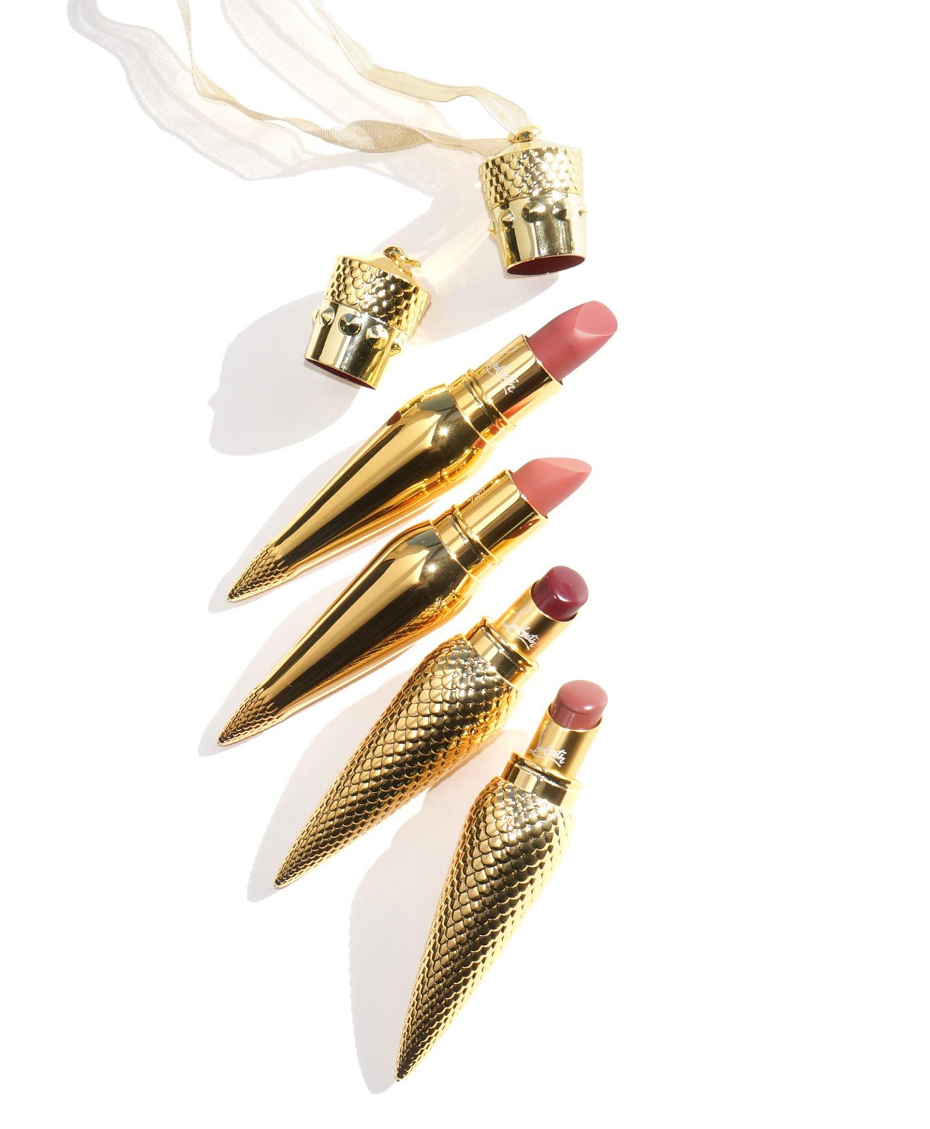 Louboutin Lipstick Belly Bloom, Tres Decollete, You You, Rose du Desert - The Beauty Look Book