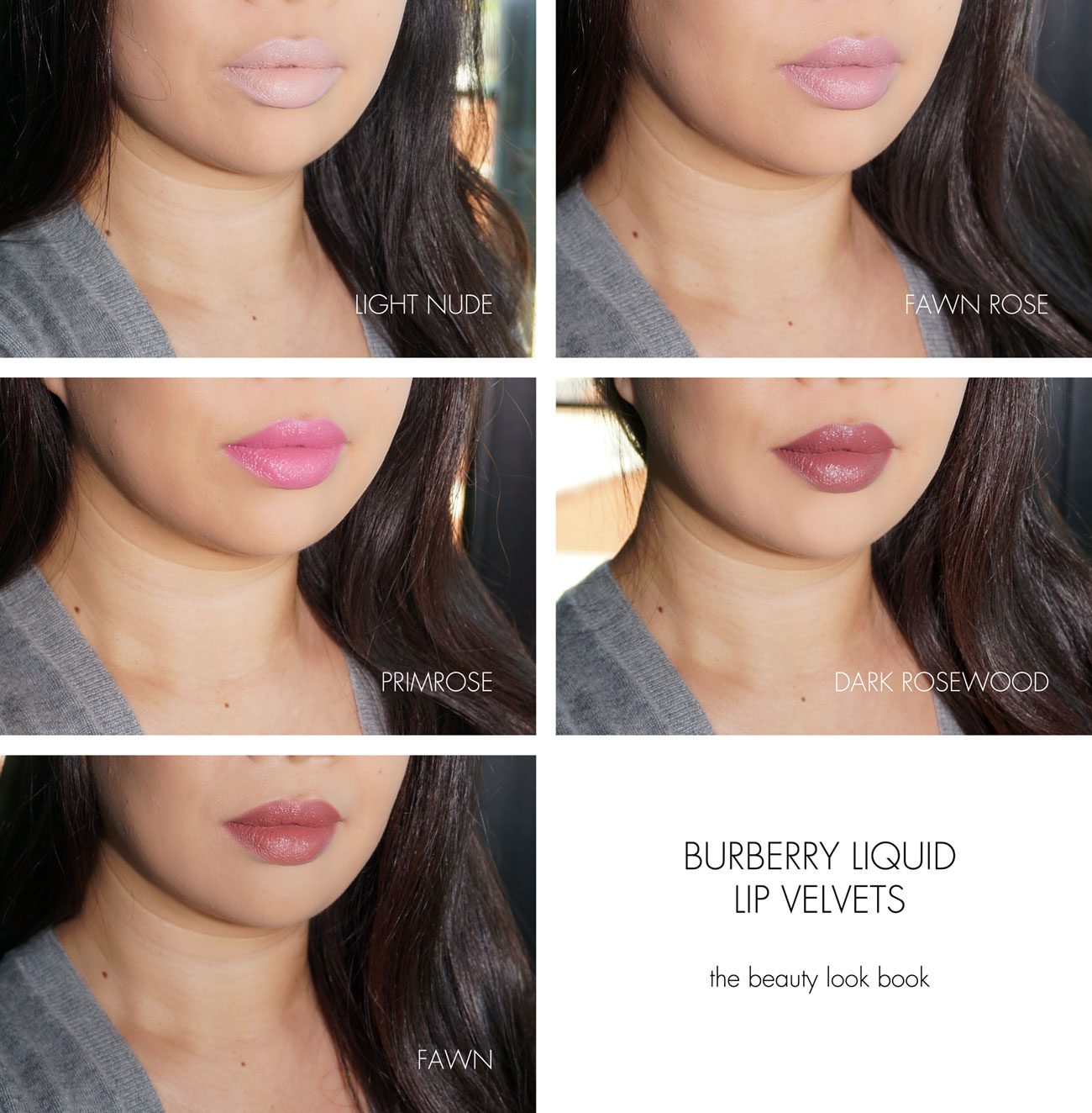 burberry lip contour swatches