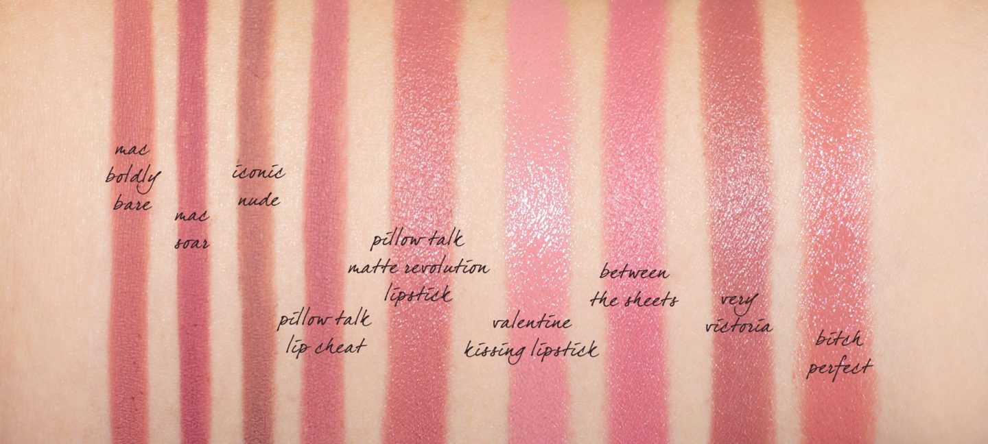 Charlotte Tilbury Pillow Talk and Valentine Comparison Swatches | The Beauty Look Book