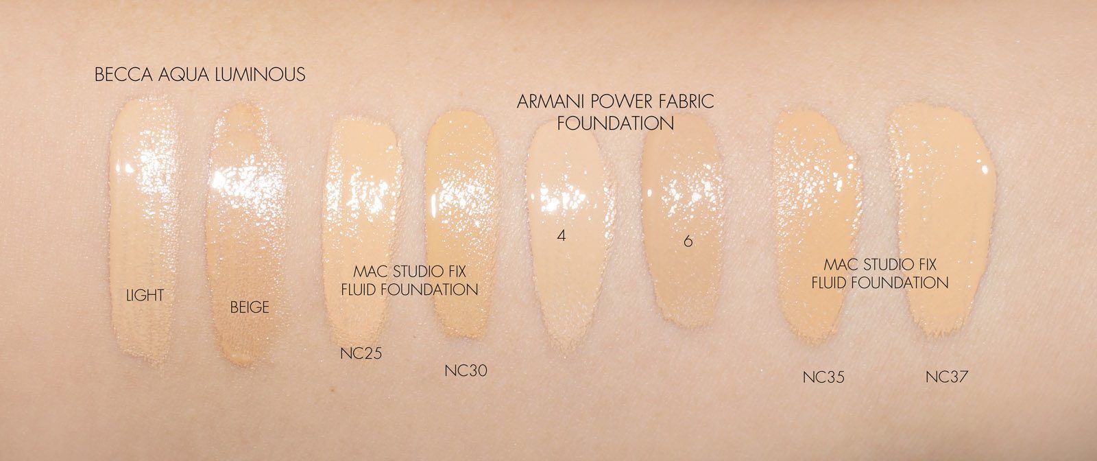 armani foundation colours