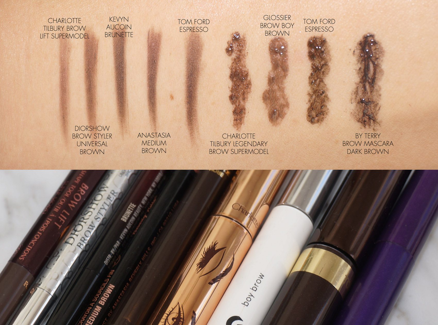 dior brow styler swatches