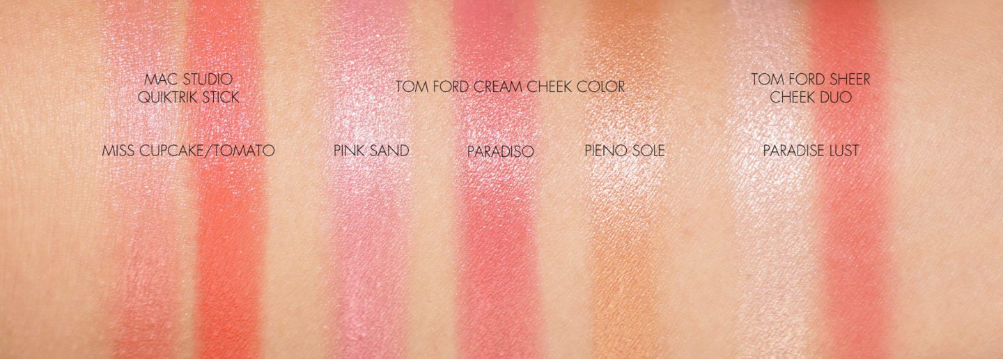 Tom Ford Pink Sand v Paradiso Cream Cheek Color comparisons | The Beauty Look Book