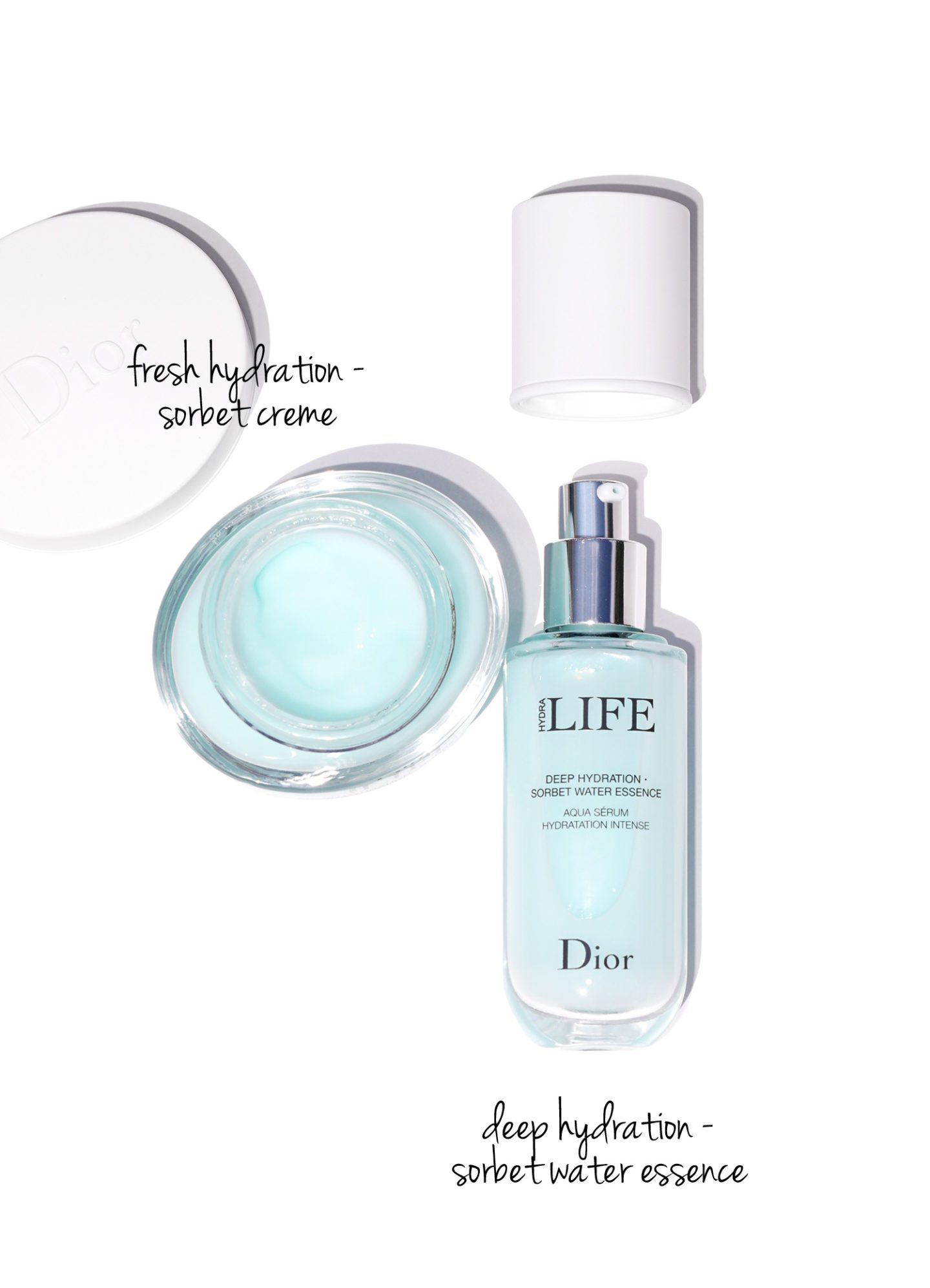 Dior Hydra Life Deep Hydration Sorbet Water Essence and Fresh Hydration Sorbet Creme | The Beauty Look Book 