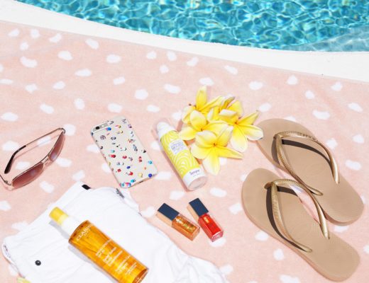Poolside-Clarins-Supergoop-Havainas | The Beauty Look Book