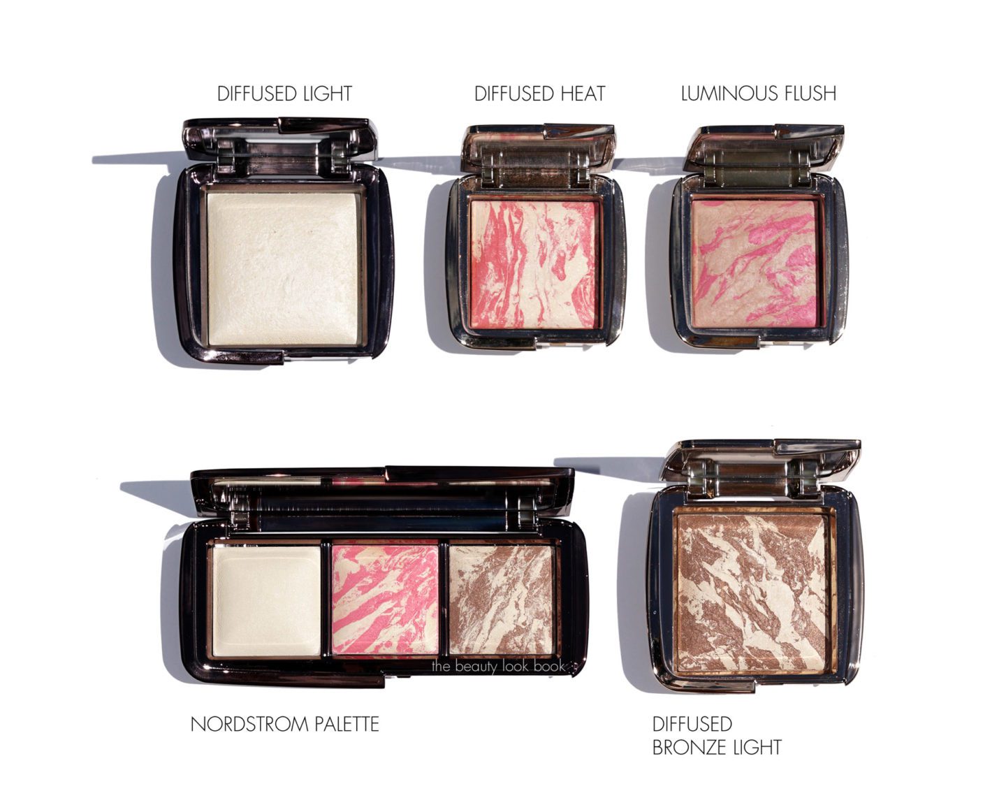 Hourglass Ambient Diffused Light Palette swatches vs individuals | The Beauty Look Book