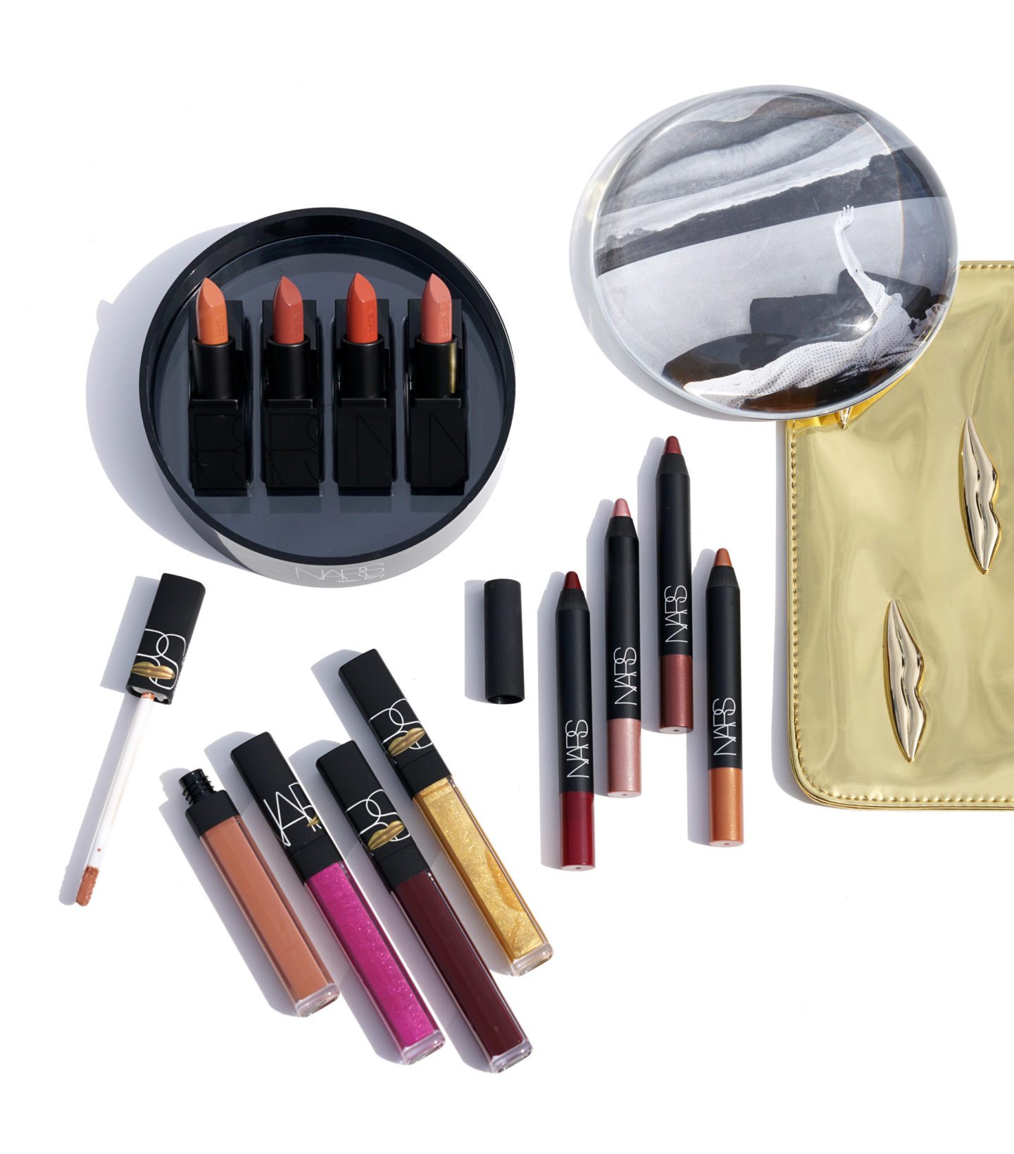 NARS Man Ray Photogloss Lip Lacquer, Velvet Glide Pencil Set, Audacious Lipstick Set | The Beauty Look Book