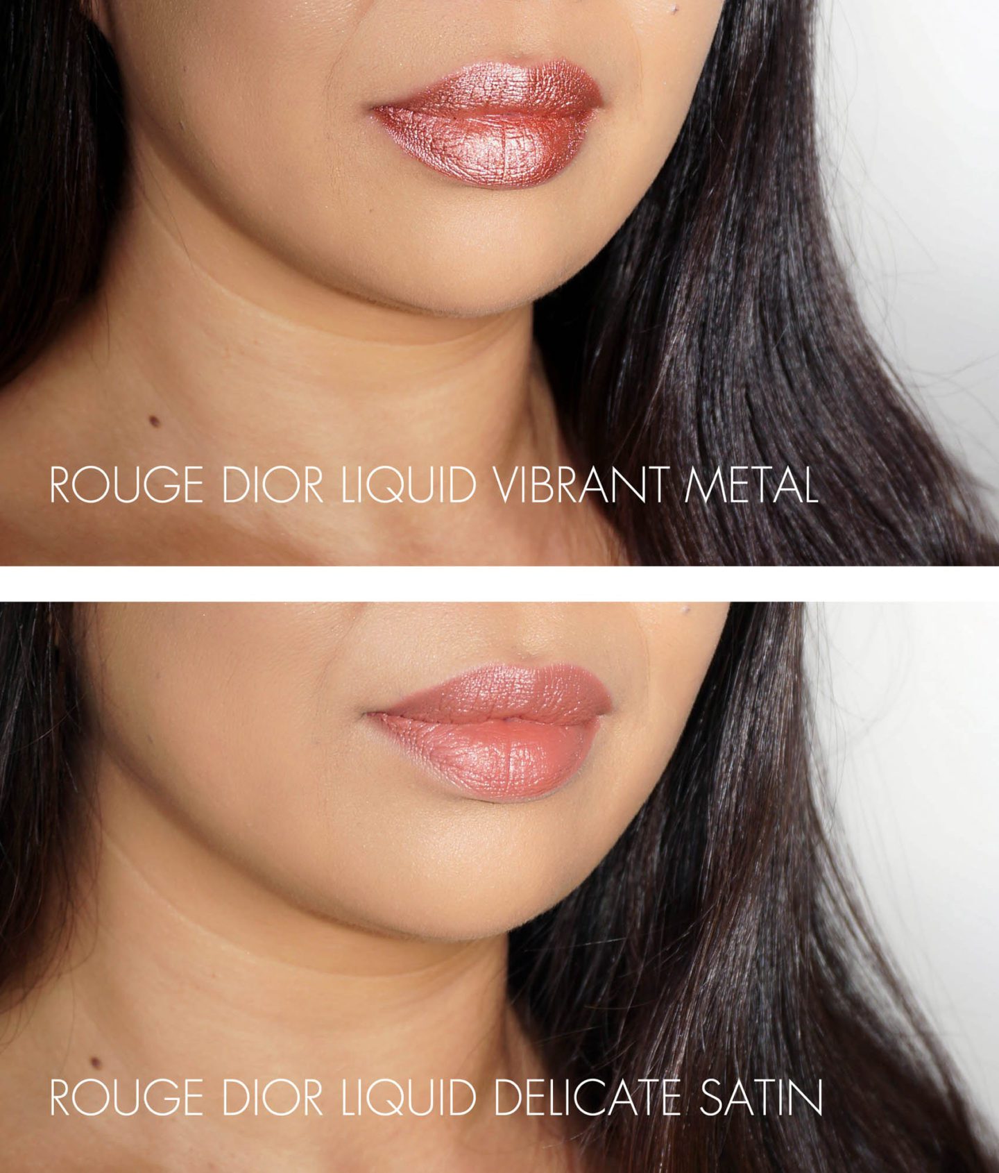 Rouge Dior Liquid Lip Stain in Vibrant Metal and Delicate Satin | The Beauty Look Book