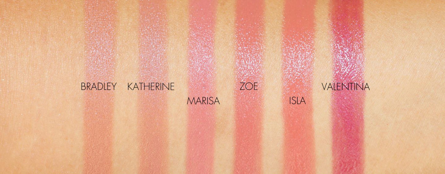 Tom Ford Lips and Girls Ultra Rich Katherine, Marisa, Zoe, Isla, Valentina swatches | The Beauty Look Book