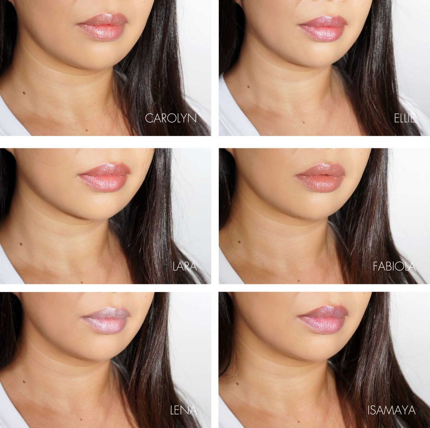 Tom Ford Lips and Girls Sheers Carolyn, Ellie, Lara, Fabiola, Lena, Ismaya lip swatches | The Beauty Look Book