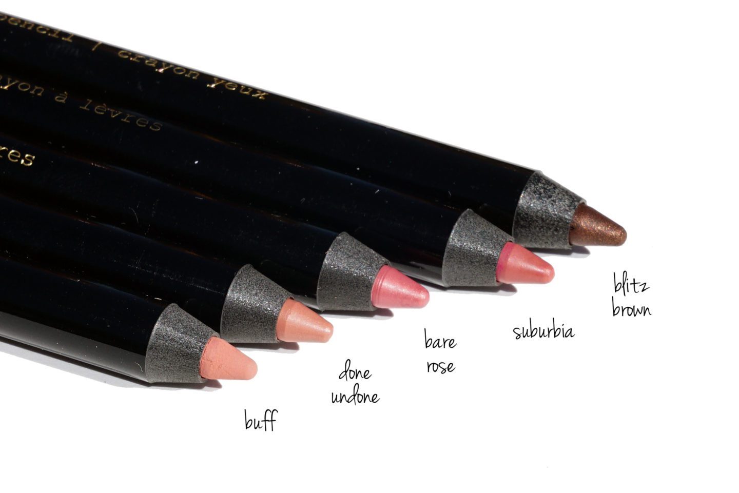 Pat McGrath Labs Permagel Ultra Lip Pencil in Buff, Done Undone, Bare Rose, Suburbia, Permagel Ultra Glide Eye Pencil in Blitz Brown