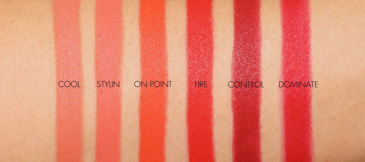 Laura Mercier Velour Extreme Swatches Cool, Stylin, On Point, Fire, Control, Dominate