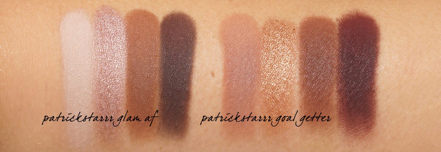 MAC Patrick Starrr Eyeshadow Quads Glam AF and Goalgetter swatches