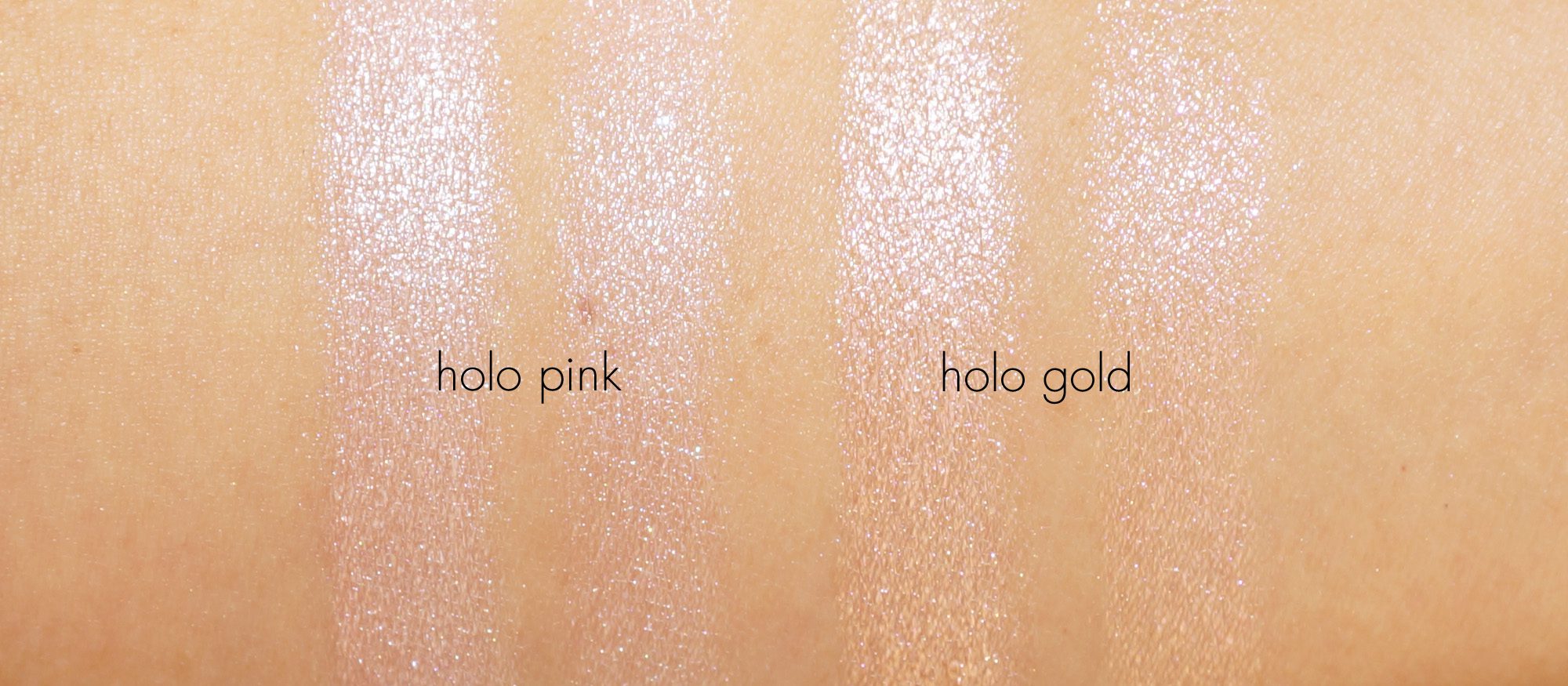 Dior Nude Air Luminizers Glow Addict Holo Pink and Holo Gold swatches | The Beauty Look Book