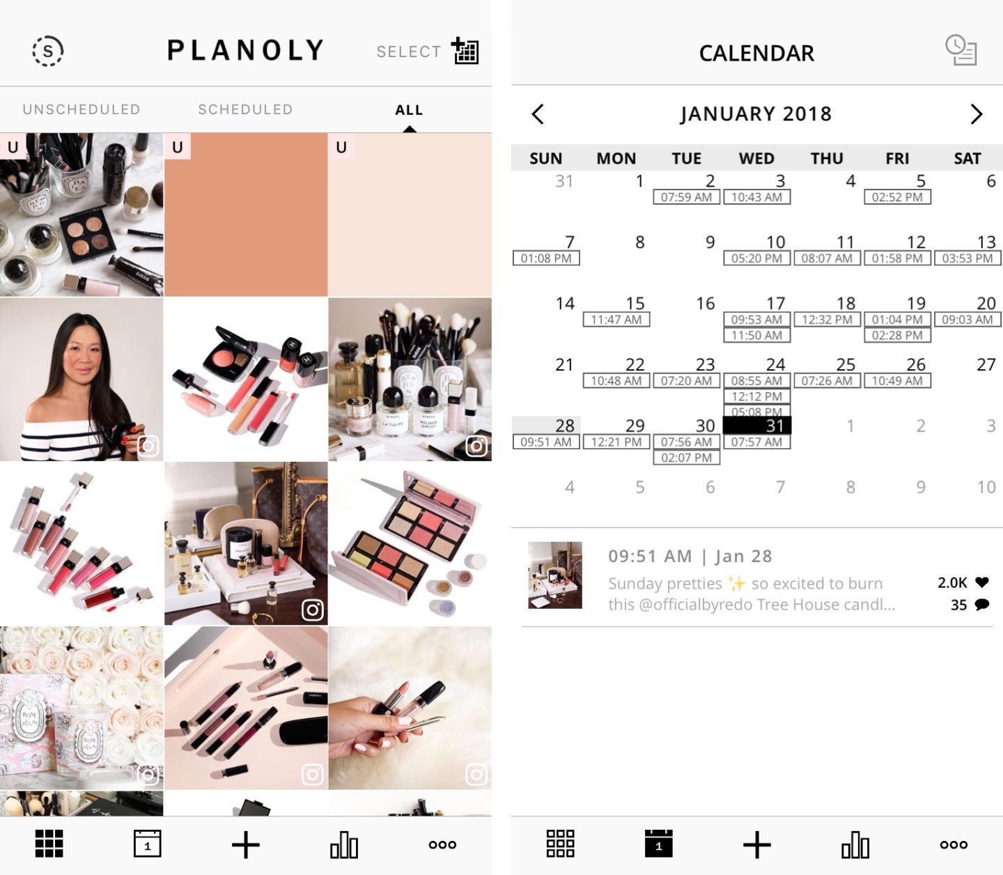 Planoly App Instagram @beautylookbook