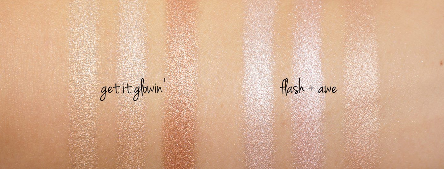 MAC Hyper Real Glow Palette Swatches Get It Glowin' and Flash + Awe