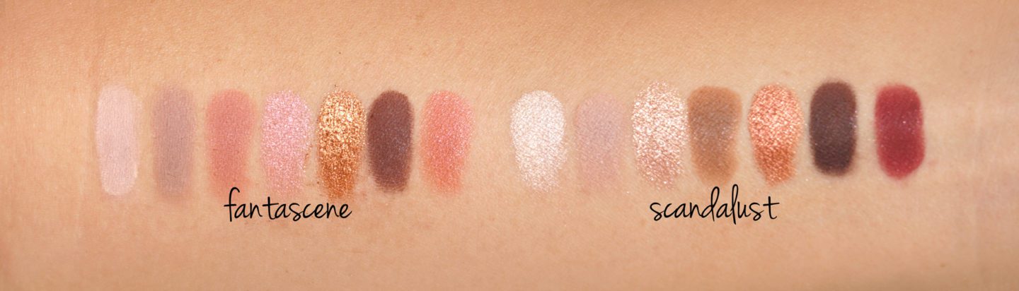 Marc Jacobs Eye-Conic Eyeshadow Palette swatches Fantascene vs. Scandalust