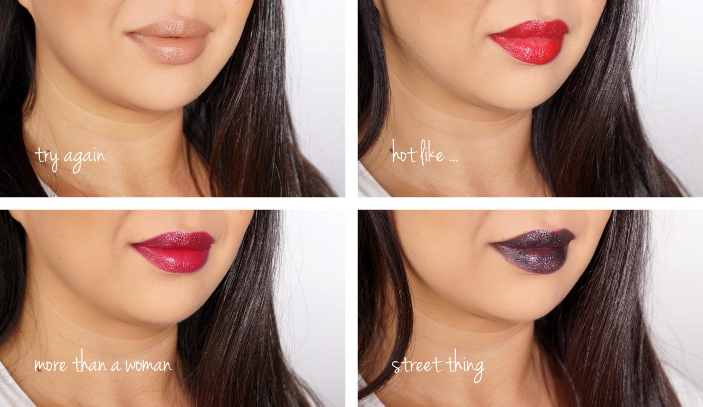 MAC Aaliyah Lipsticks Try Again, Hot Like, More than a Woman, Street Thing