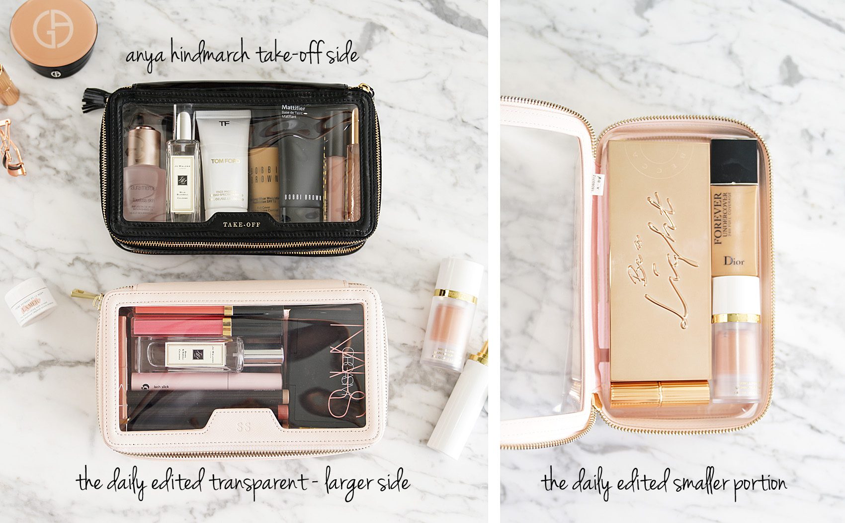 The Daily Edited Transparent Cosmetic Case vs. Anya Hindmarch