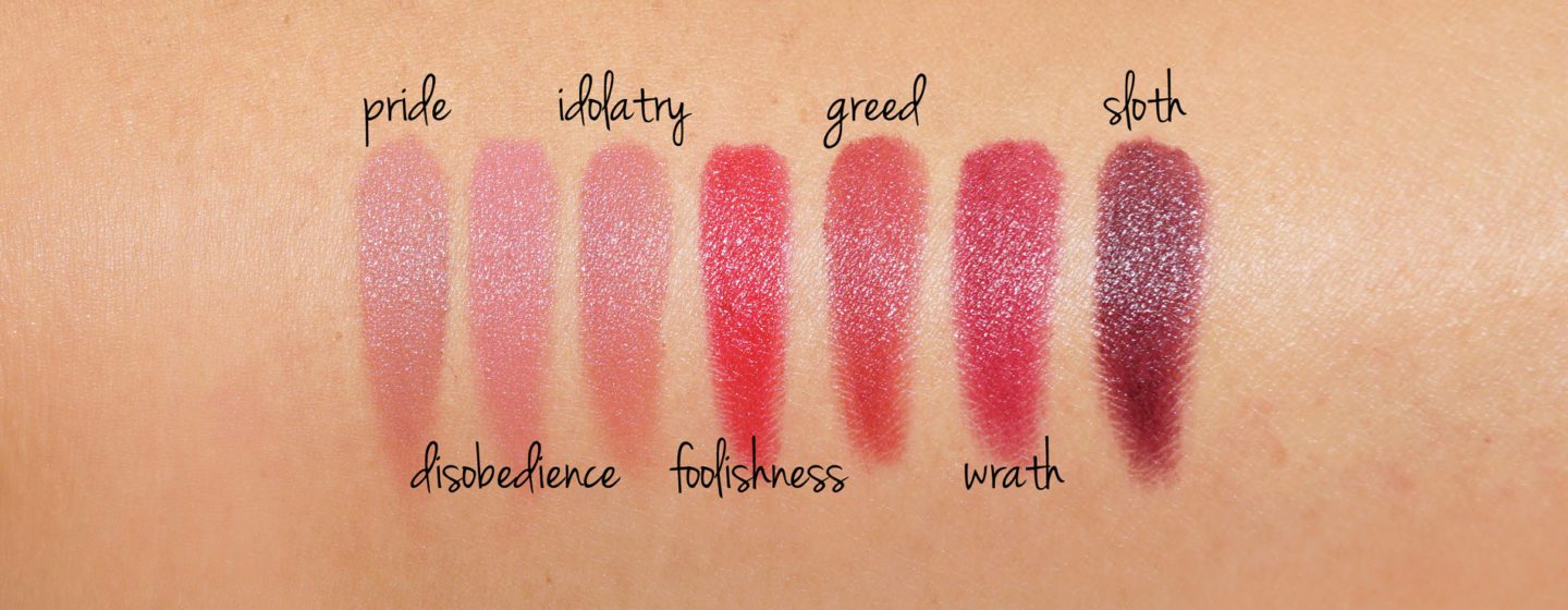 NARS 7 Deadly Sins Audacious Lipstick Palette swatches | The Beauty Look Book