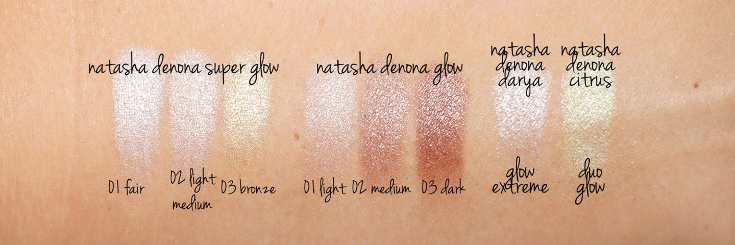 Natasha Denona Superglow vs Glow vs Diamond Blush Palettes