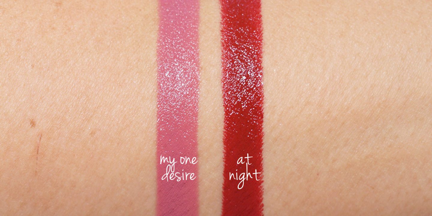 Hourglass Confession Lipstick Duo My One Desire and At Night swatches