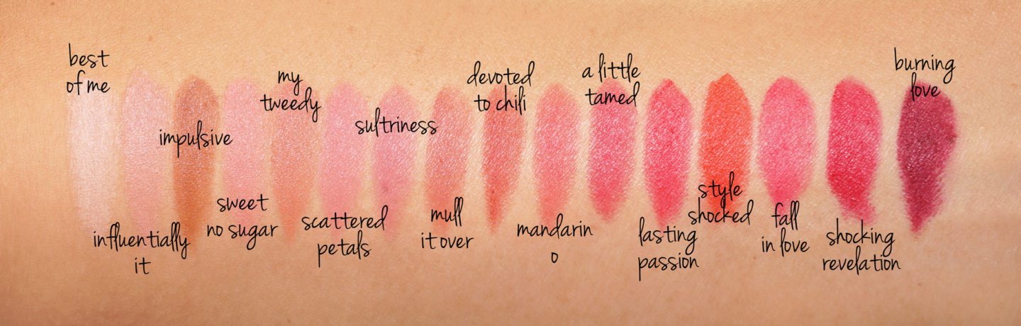 MAC Powder Kiss Lipstick swatches