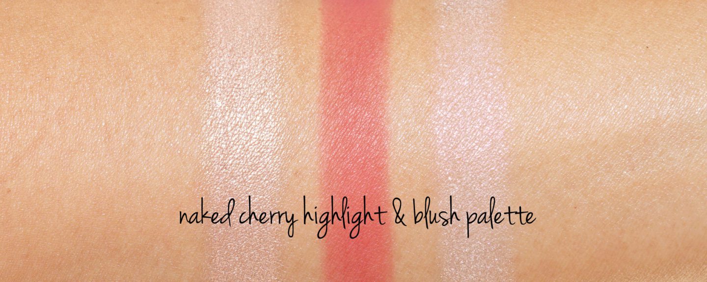 Urban Decay Naked Cherry Highlight and Blush Palette swatches
