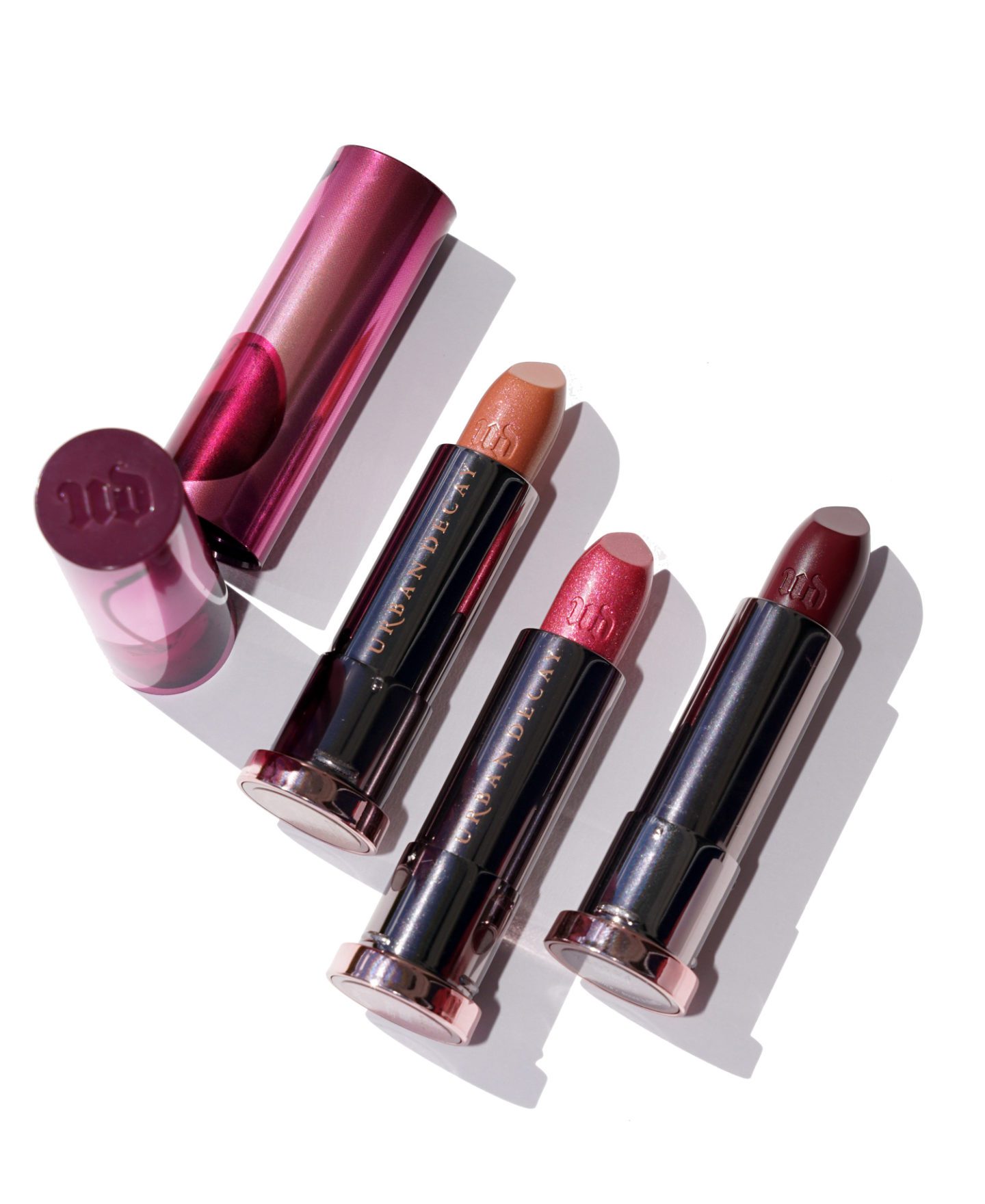 Urban Decay Naked Cherry Vice Lipsticks in Juicy, Devilish and Cherry