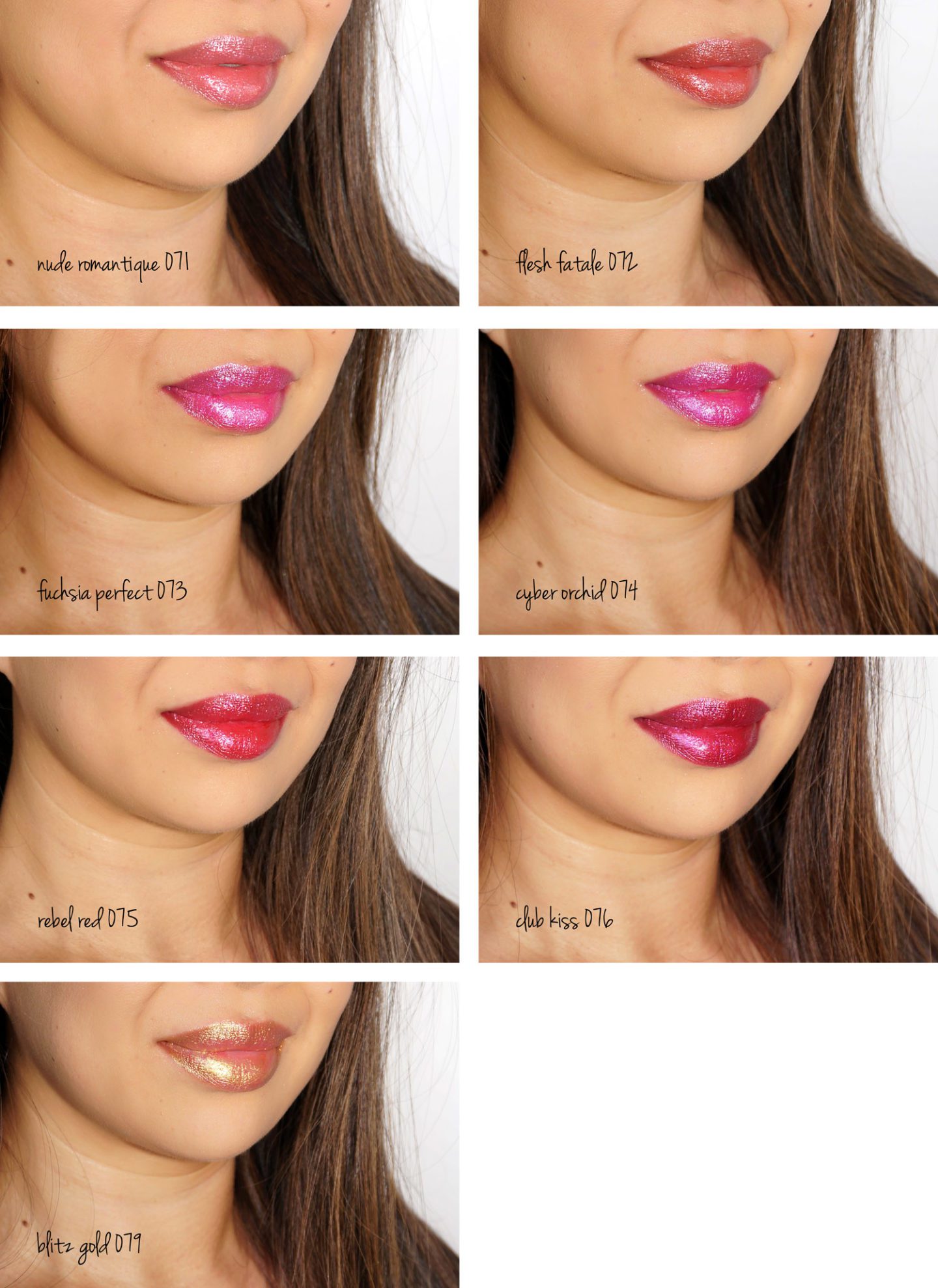 Pat McGrath Labs BlitzTrance Lipstick swatches