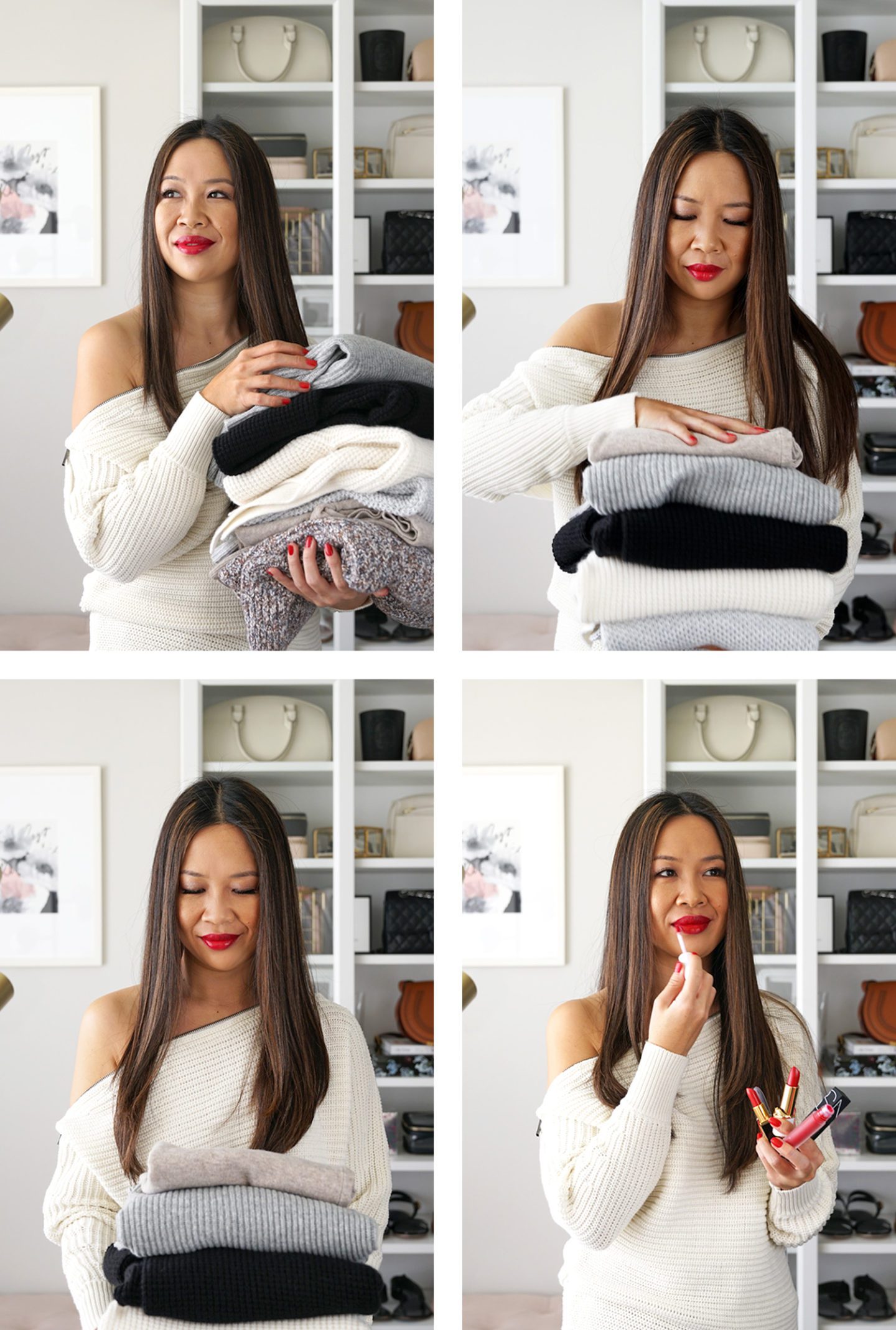 Best Red Lips + Cozy Sweater Try On Haul Everlane, Loft, 1State | The Beauty Look Book
