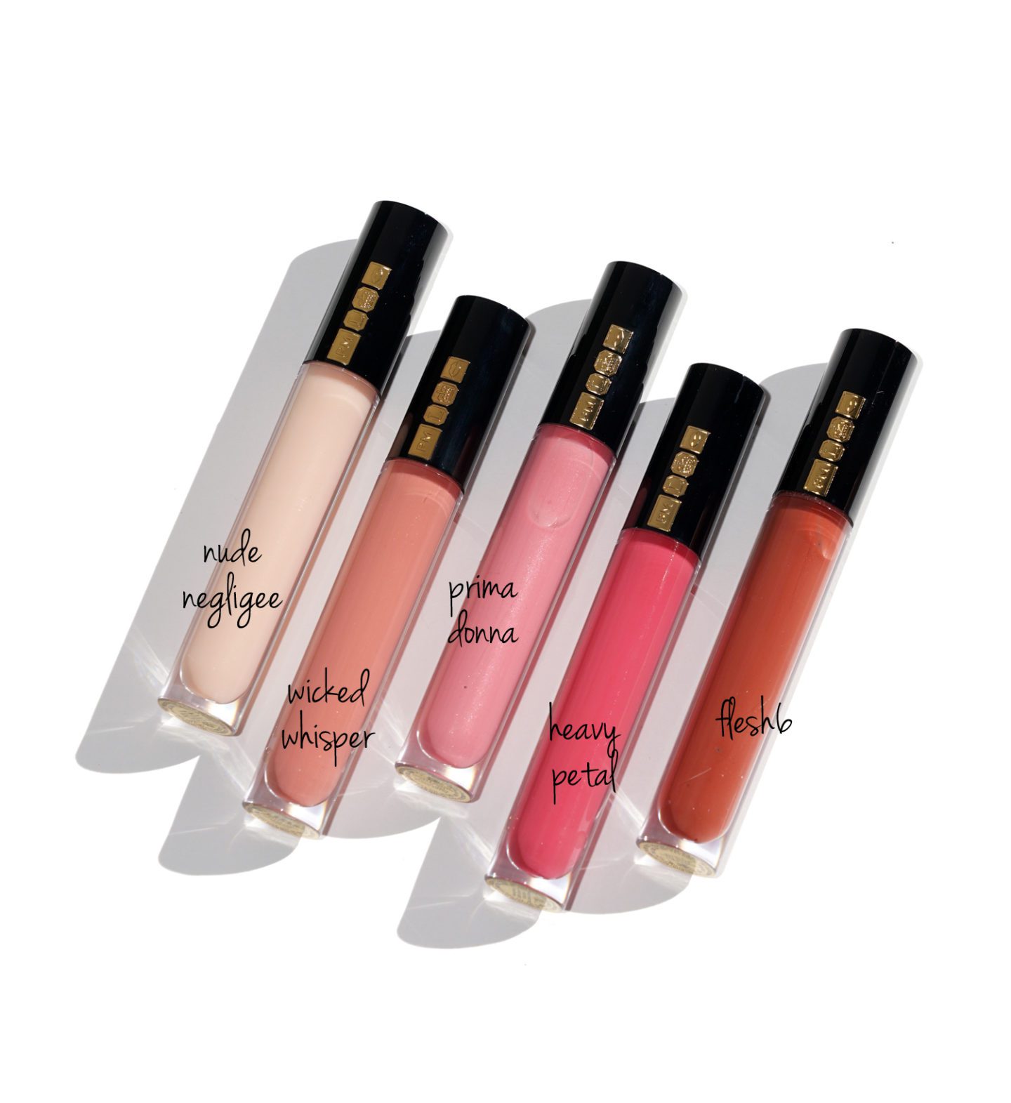 Pat McGrath LUST Gloss Nude Negligee, Wicked Whisper, Prima Donna, Heavy Petal, Flesh6 | The Beauty Look Book