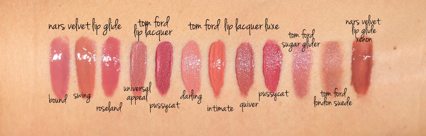 Tom Ford Lip Lacquer Swatch comparisons