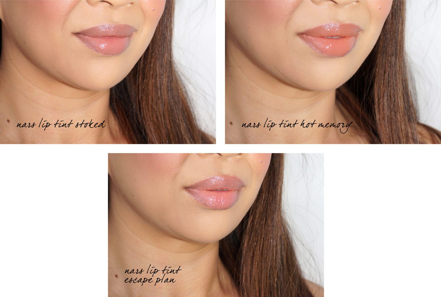 NARS Fever Dream Lusted Lip Tint Trio Review swatches