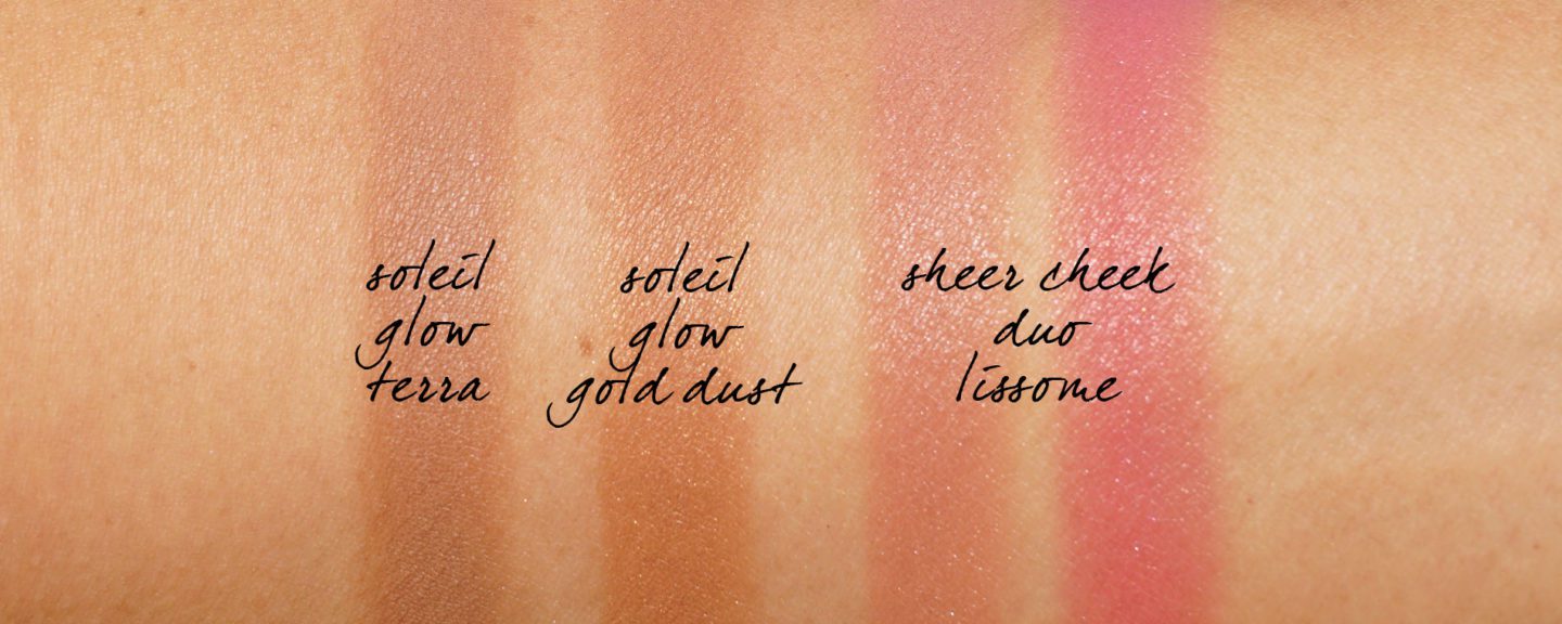 Tom Ford Soleil Glow Bronzer Terra and Gold Dust and Sheer Cheek Duo Lissome swatches