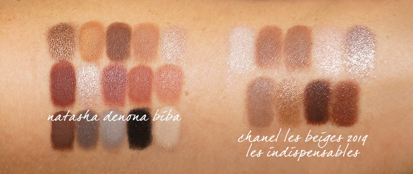 Natasha Denona Biba Palette vs Chanel Les Beiges Les Indispensables swatches