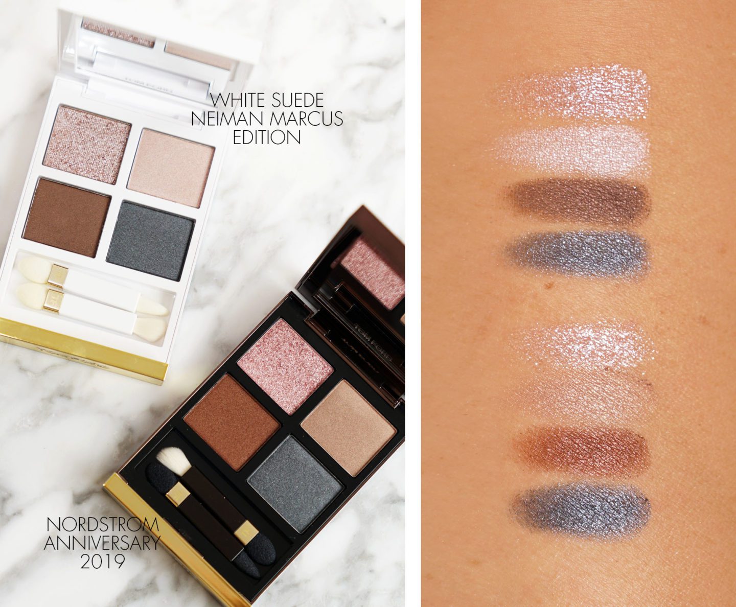 Tom Ford White Suede Neimans vs Nordstrom swatches