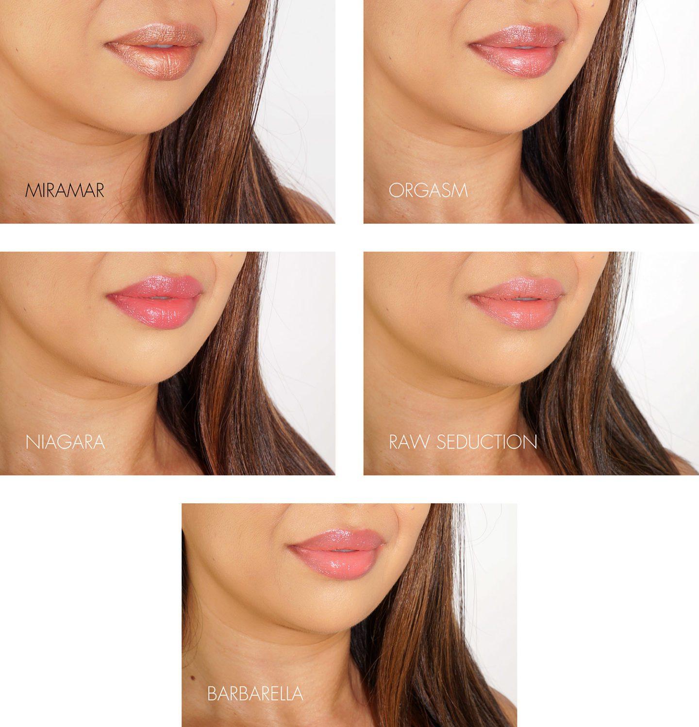NARS Lipstick lip swatches