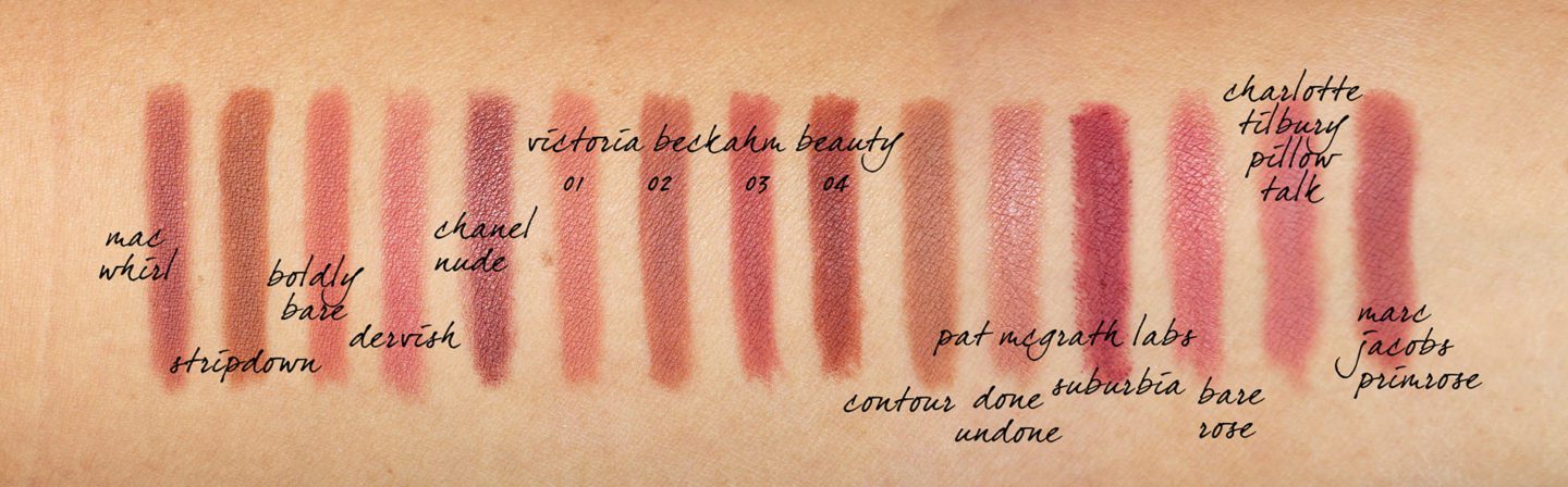 Neutral Lip Liner Swatches