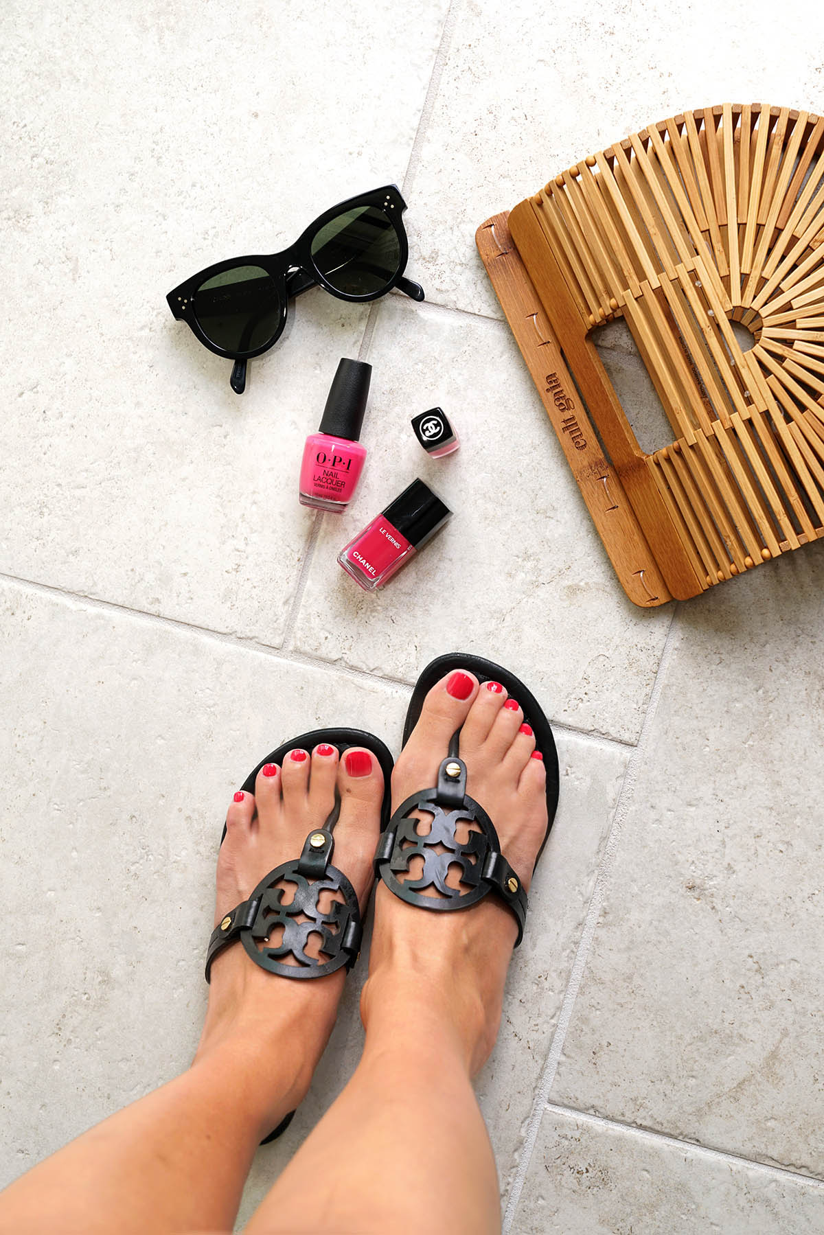 Tory Burch Black Leather Miller Sandals