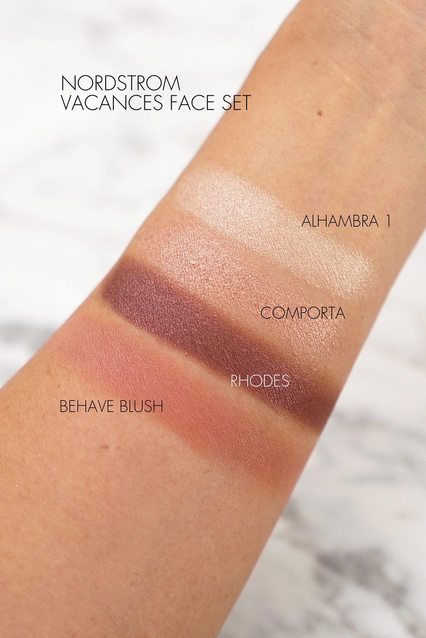 Nordstrom NARS Vacances Face Set swatches