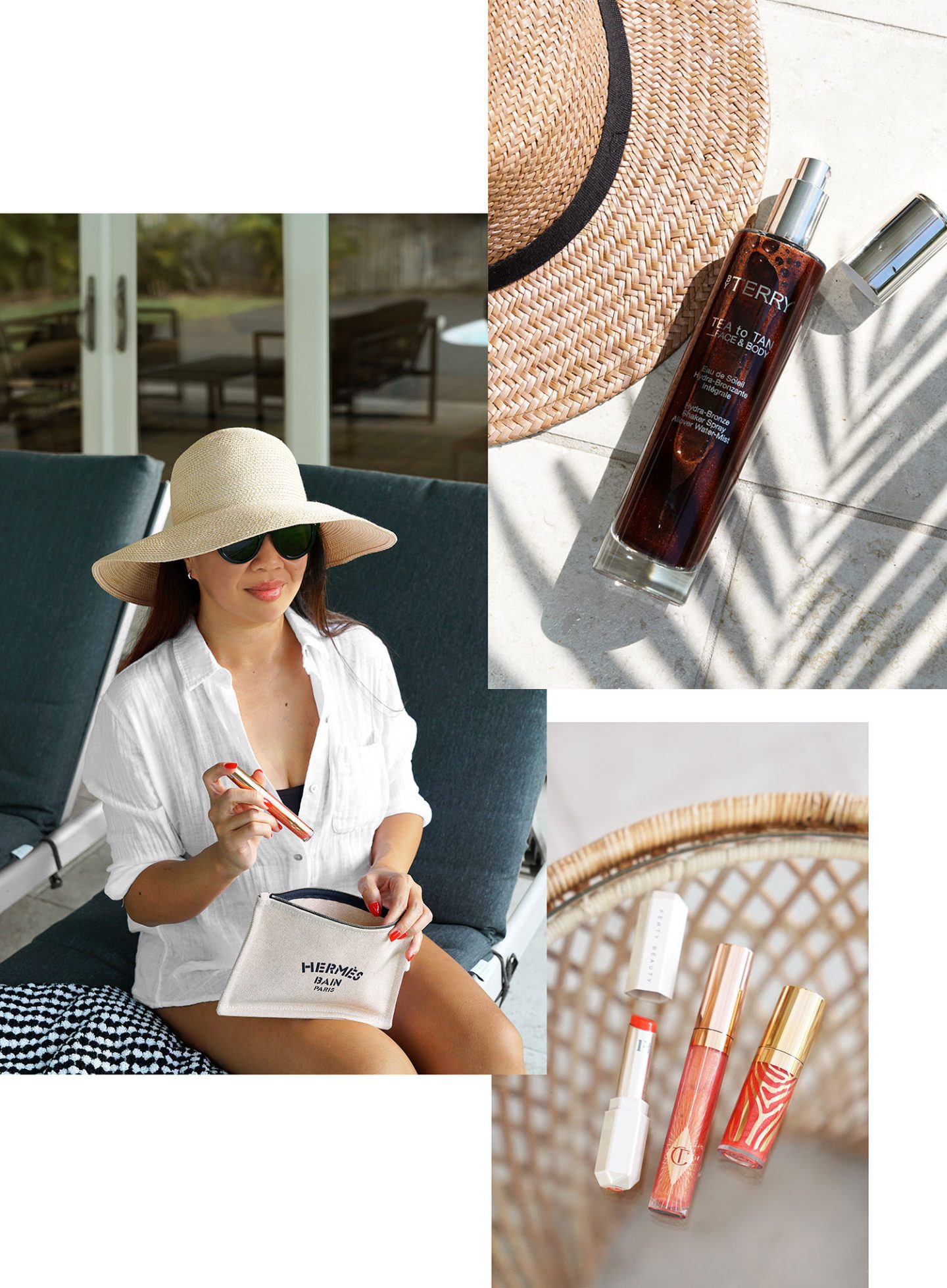 Summer Staples By Terry Tea to Tan Bronzer and Peach Lips Fenty, Sisley and Charlotte Tilbury