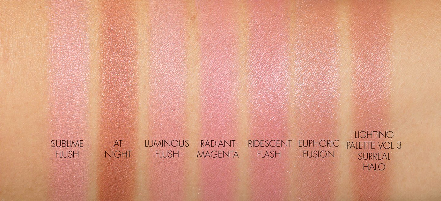 Hourglass Ambient Lighting Blush swatches
