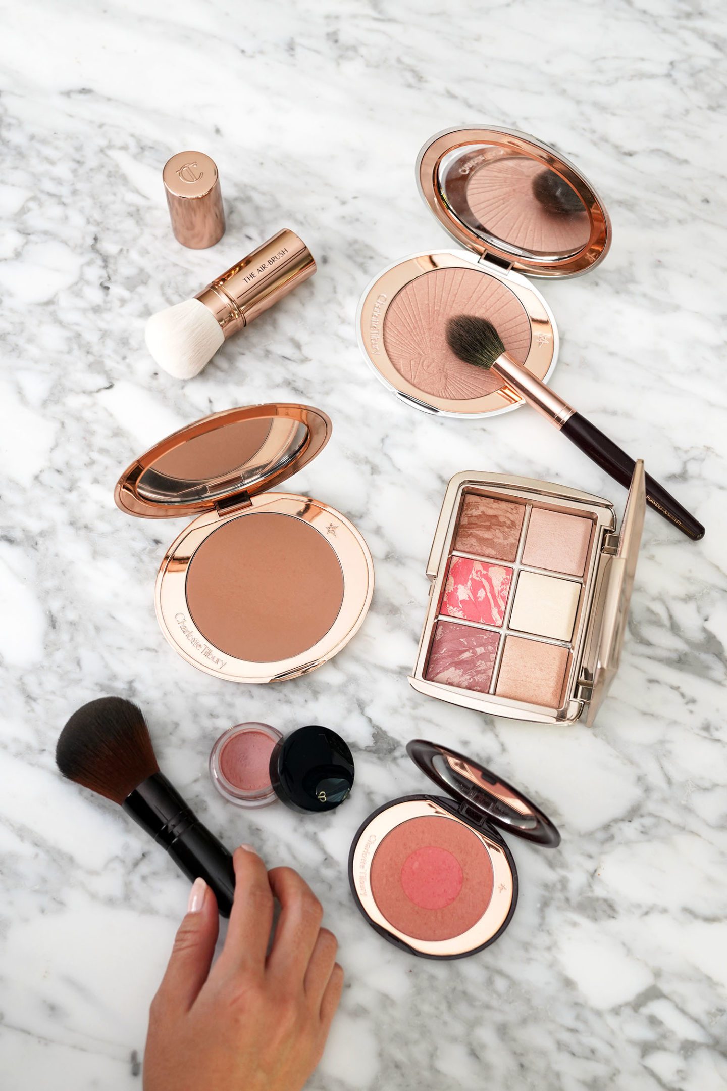 Best Glowy Blushes and Highlighter Palette Charlotte Tilbury + Hourglass