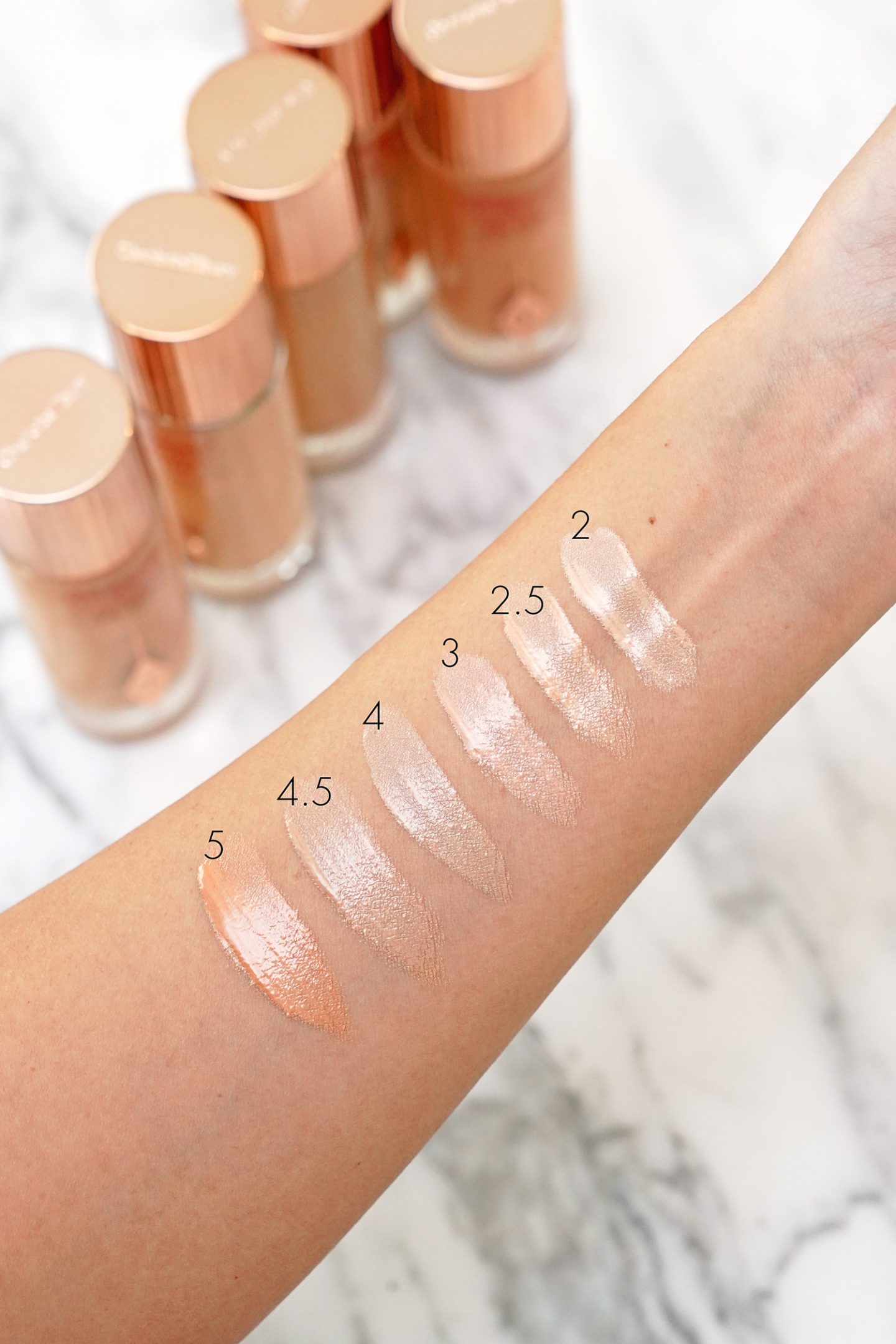 Charlotte Tilbury Hollywood Flawless Filter swatches