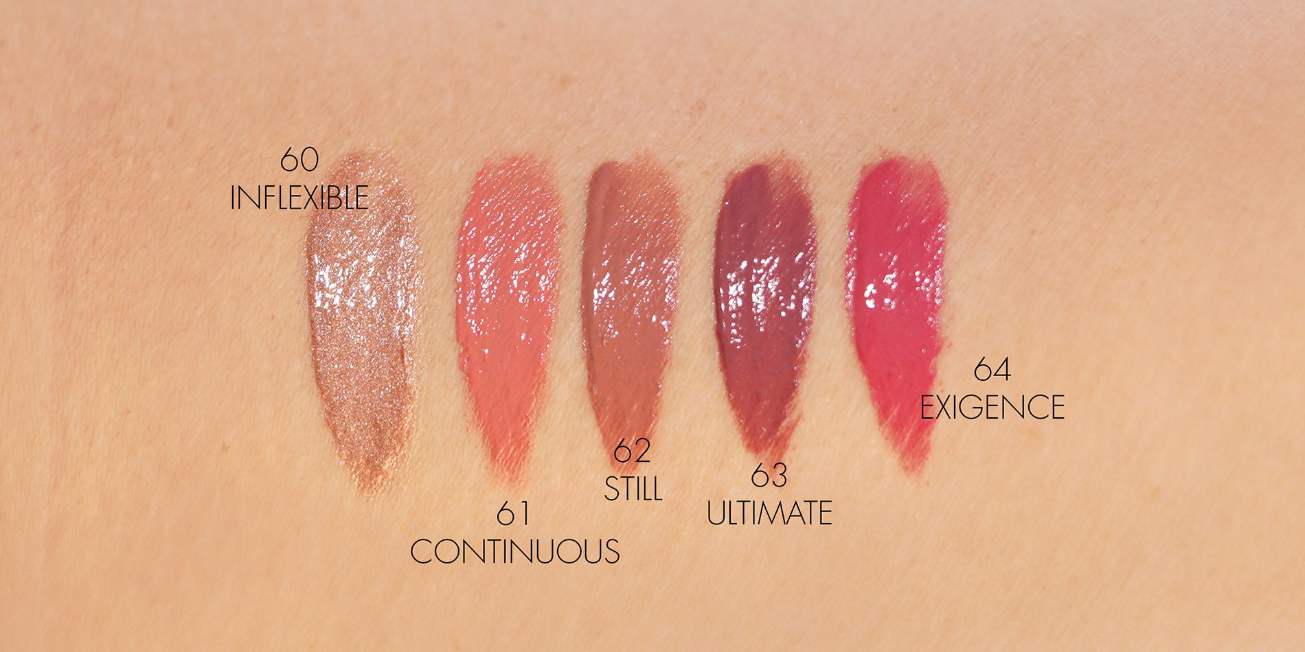 CHANEL ROUGE ALLURE LAQUE SWATCHES, Natural light