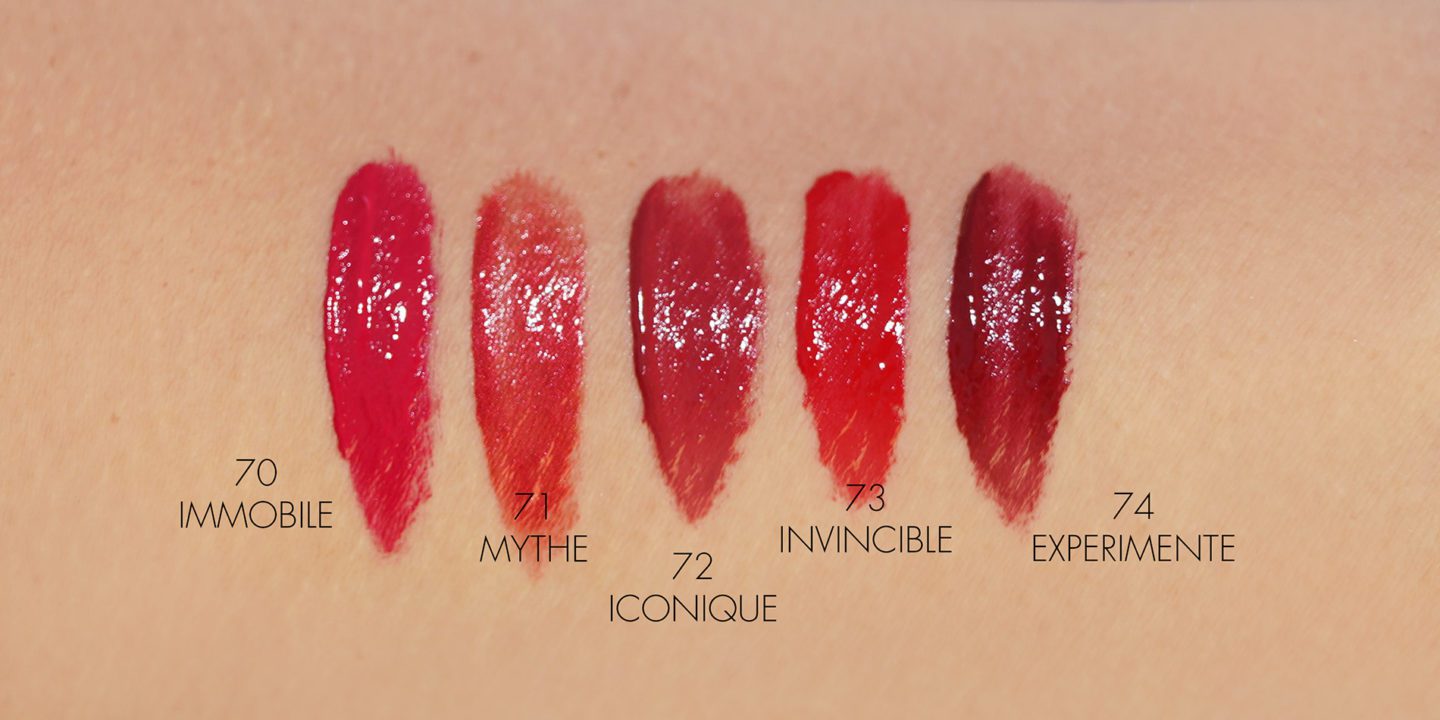 Chanel Rouge Allure Laque 70 Immobile, 71 Mythe, 72 Iconique, 73 Invincible, 74 Experimente